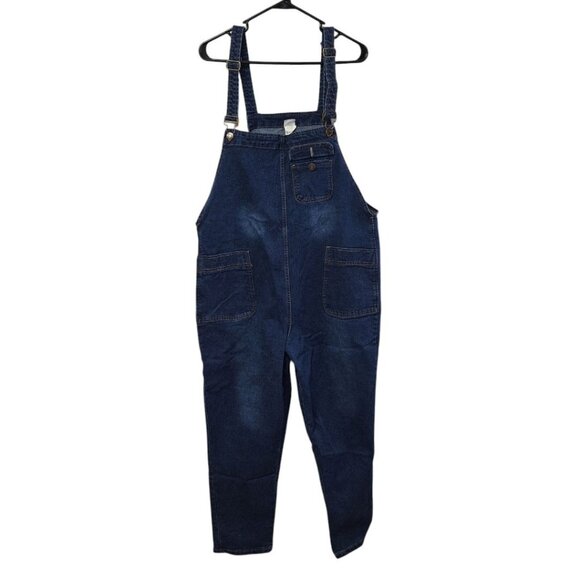 Soojun Denim Jean Overalls Womens XL Adjustable Straps Pockets Oversized - Picture 1 of 8